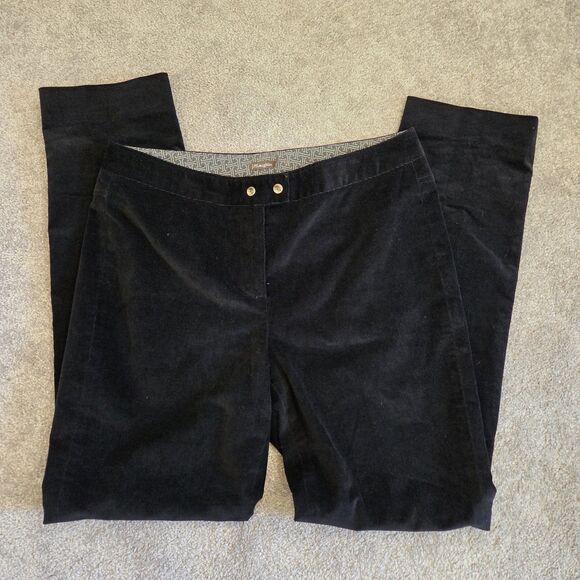 J.Mclaughlin Womens 10 Black Mid Rise Corduroy Straight Leg Pants - Picture 1 of 11
